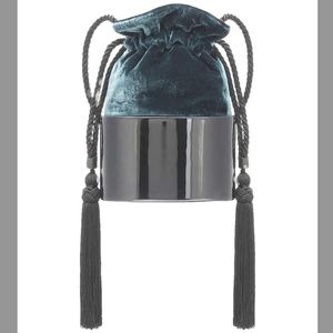 HUNGTING SEASON LOLA BUCKET BAG - DARK GREEN VELVET - ORIGINALLY $700